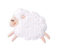 Plush Dog Bear Sheep Iron On Patches Badges, Stickers On Clothes Plush DIY Applique, Self Adhesive Stickers On Clothes Scarf DIY Stripes(Sheep-Right)
