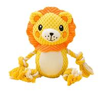 Plush Dog Crease & Squeaky Plush Dog Toy Funny Lion Shape Interactive Dog Protect Your Dog