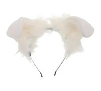 Plush Dog Ear Headband White Cute Cosplay Accessory for Women