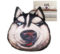 Plush Dog Shape Pillow,Soft Husky Head Bed Pillow - Plush Plush Toy Decoration,For Home, Office, Apartment, Hotel, Student Room, Farm, Car Interior And Living Room