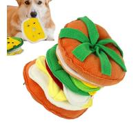 Plush Dog Squeak Toy - Hamburger Shape Chew Prop, Pet Enrichment with Noise, Training Aid Set with Grip, Animal Supply Design, Play Gift for Puppy, Small, Medium Breed, Christmas