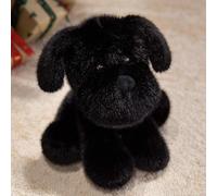 Plush Dog Toy Fluffy Golden Retriever Soft Weighted Stuffed Dog with Scented Comfort, Lifelike Puppy Plushie for Kids Boy Girls Cute Dog Gift, Snuggly Pillow Warmth Companion (black,25cm)
