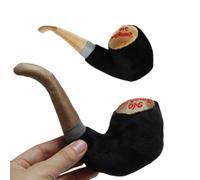 Plush Dog Toy Interactive Dog Toys Pipe-Shaped Dog Squeaky Toys Puppy Chew Toys for Small Medium Dog Pets Anxiety Relief Dog Behavioral Aid Toy (Black*2)