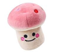 Plush Dog Toy Mushroom Shaped Teeth Grinding Chew Toy for Puppies Colorful Interactive Fun 1 Piece (Pink)