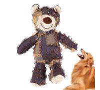 Plush Dog Toy,Stimulating Interactive Tough Bear - Indestructible Dog Stuffed Animal,for Puppy Heavy Chewers Medium Breed Pet Animal Teething Boredom Enrichment