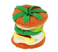 Plush Dog Toys | Hamburger Shaped Stimulation Playful and Cute Squeaky Dog Toys - For Small and Medium Breeds Puppy Game Anti-Boredom Education Teeth Cleaning