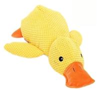 Plush Dog Toys with Squeaker, Durable Pineapple Plaid Pattern, Chew Toys,Mellow Dog Calming Duck, The Mellow Ducks Calming Pillow,Companion Toys (Yellow Duck, Medium) (Yellow Duck, Large)