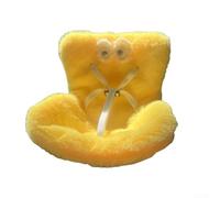 Plush Doll Car Seat with Safety Belt - Soft for mini Sofa for 10-17cm Figures, Air Vent Clip Display Stand(Yellow)