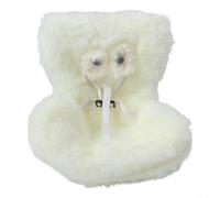 Plush Doll Car Seat with Safety Belt - Soft Furry Booster for 10-17cm Figures, Air Vent Clip Mount & Desk Display Stand, Cute Vehicle Interior Decor Accessory(White)
