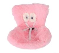 Plush Doll Car Seat with Safety Belt - Soft Furry Booster for 10-17cm Figures, Air Vent Clip Mount & Desk Display Stand, Cute Vehicle Interior Decor Accessory(Pink)