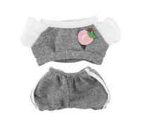 Plush Doll Clothes Set, Kawaii Strawberry 6.7in Doll Crochet Outfits Fashion T-Shirt & Pants Set Costume Accessories Ideal for Plush Toy Displaying Collecting