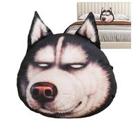 Plush Doll Dog Pillow,Soft Plush Husky Head Cushion - Stuffed Dog Pillow - for Home Office Apartment College Dorm Farmhouse Car Interior Living Room Bedroom