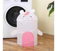 Plush Doll Storage Bucket, Stuffed Animal Toy Holder Organizer, Laundry Basket, Dirty Clothes Hamper, Collapsible, Waterproof With Lid (Unicorn)