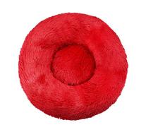 Plush Donut Dog Bed, Calming Round Dog Cat Bed, Soft And Fluffy Cuddler Pet, Puppy Sofa Nest with Removable Washable Cover for Large, Medium And Small Dogs,red,100cm