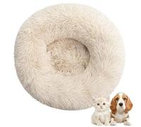 Plush Donut Dog Bed, Pet Beds Soft Fluffy Round Dog Houses Improving Sleeping and Warm, Self-Warming and Washable Puppy Beds Light Brown 100cm