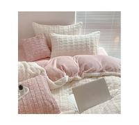 Plush Duvet Cover Set Queen Ultra Soft Flannel Comforter Cover Winter Warm 4 Pieces Bedding Solid Color with Zipper Closure Fitted Sheet and 2 Pillow Shams (Color : Light Gray a, Size : King)