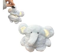 Plush Elephant Earphone Protective Case,Elephant Plush for AirPods Case,3D Cute Cartoon Plush Elephant Earphone Protective Case,Soft Silicone Inner Shell Faux Fur Shockproof Carrying Cover