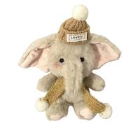 Plush Elephant - Grey Elephant 12.5 cm, Cute Plush with Hat and Scarf | Soft for Adults Bedroom, Sofa, Bed, Home, Car, Decoration,