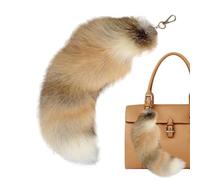Plush-f-ox Tail Keychain - 38-43cm Animal Tail Keyring With Swivel Clasp Animal Tail Key-Pendant, Fashion F-luffy Tail Keychain, Hand-bag Accessories Key Chain Hook Tassels - Golden Island F-ox-tail