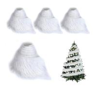 Plush Fabric, Gnome Beard, Faux Fur Fabric 4Pcs Christmas Shaggy 5ft Winter Costume Stocking Doll Christmas Tree Skirt Gnome Craft Fur, White