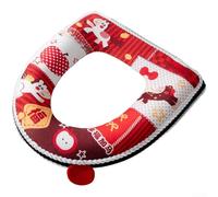 Plush Fabric Red Toilet Seat Cover with For ZIPper and Built-in Handle, Maintains Warmth and Allows Quick Removal When Needed (D)
