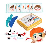 Plush Facial Expression Toy for Children, Emotional Development with Flash Cards, Toy for Kindergarten Education Activities, for Preschoolers