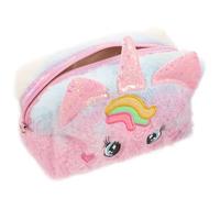 Plush Fantasy Creature Cosmetic Pouch Halloween Season Pink Makeup Bag | Cute Compact Organizer for Travel-size Bottles, Toiletries, Sleepovers, Teen Girls, Soft Touch