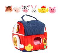 Plush Farm Toys - Sensory Farm Playset, Interactive Stuffed Animal Barn, Durable Soft Farms Animal Set Educational Toy For Boys Girls Kids Family Children Sensory Play Learning Durable Educational Far