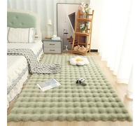Plush Faux Fur Area Rug | Soft Rabbit Fur Long Pile Carpet for Living Room or Bedroom Cozy Bedding Mat Green 60x120cm