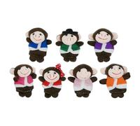 Plush Finger Puppets - 7Pcs Monkey Figures, Storytelling Educational Toy, Play Game | Learning Aid Set Children Party School Playtime Interactive Imaginative Creative Fun Entertainment Puppet Activity