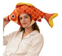 Plush Fish Hat | Plush Novelty Soft Animal Cap | Fish Shape Hat Costume | for Photography Easter Carnival Masquerade Club