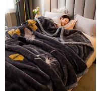 Plush Fleece Blanket, Winter Flannel Blanket King Size, Heavy Korean Faux Mink Blanket Super Winter Double Thick Blanket Soft, Warm, Thick, Printed Embossed Asian Bed Blanket,02,200 * 230cm 3.5Kg