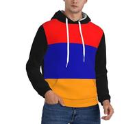 Plush Fleece Men'S Armenia Patriotic Hooded Sweatshirt - Soft Skin-Friendly Fabric, Breathable And Absorbent, Perfect For Work And Relaxation