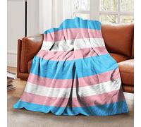 Plush Fluffy Throw Blanket Transgender Pride Flag LGBT Pride Bed Blanket for Boys Girls Teens Smooth Soft Flannel Blanket for Sofa Chair Office Travel Camping Outdoor Home Decor 50"x60"