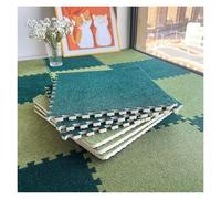 Plush Foam Floor Mat, 12 Pcs Puzzle Foam Floor Mat For Bedroom,Interlocking Carpet Squares,Splicing Floor Mats(Light Green+green)