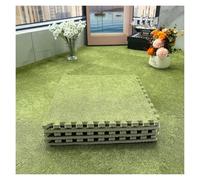 Plush Foam Floor Mat, 12 Pcs Puzzle Foam Floor Mat For Bedroom,Interlocking Carpet Squares,Splicing Floor Mats(Light Green)