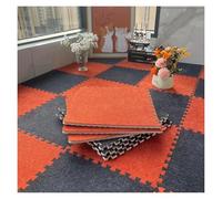 Plush Foam Floor Mat, 12 Pcs Puzzle Foam Floor Mat For Bedroom,Interlocking Carpet Squares,Splicing Floor Mats(Dark Gray+orange)