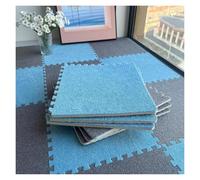 Plush Foam Floor Mat, 12 Pcs Puzzle Foam Floor Mat For Bedroom,Interlocking Carpet Squares,Splicing Floor Mats(Blue+dark Gray)
