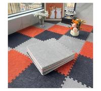 Plush Foam Floor Mat, 12 Pcs Puzzle Foam Floor Mat For Bedroom,Interlocking Carpet Squares,Splicing Floor Mats(Orange+dark Gray+light Gray)