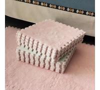 Plush Foam Floor Mat, DIY Puzzle Foam Floor Rug, 30x30x1cm Soft Playmats, Bedroom Crawling Mats Non-slip Interlocking Carpet Area Rug (30Pcs,Pink)