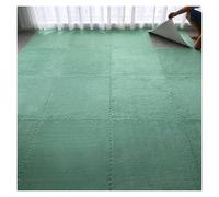 Plush Foam Floor Mat, Extra Large 12 Pcs Interlocking Plush Puzzle SoftCarpet Tiles,Jigsaw Puzzle Rug,Playmat With Border(Green,23.6x23.6 Inch)
