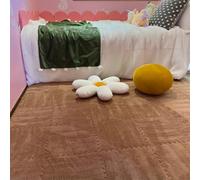 Plush Foam Floor Tiles Mat, Fluffy Crawling Mats Playmats Puzzle Area Rug, Bedroom Soft Interlocking Carpet for Home Playroom Decoration (10Pcs,Brown)