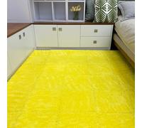 Plush Foam Floor Tiles Mat, Fluffy Crawling Mats Playmats Puzzle Area Rug, Bedroom Soft Interlocking Carpet for Home Playroom Decoration (20Pcs,Yellow)