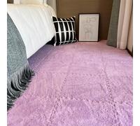 Plush Foam Floor Tiles Mat, Fluffy Crawling Mats Playmats Puzzle Area Rug, Bedroom Soft Interlocking Carpet for Home Playroom Decoration (10Pcs,Purple)