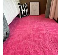Plush Foam Floor Tiles Mat, Fluffy Crawling Mats Playmats Puzzle Area Rug, Bedroom Soft Interlocking Carpet for Home Playroom Decoration (20Pcs,Rose)