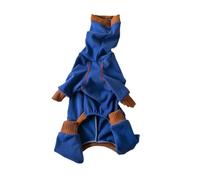 Plush Four-legged Warm High Collar Greyhound Whippet Jacket Micro-Stretch Labrador Shepherd Bulldog Coat,Blue,S