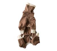 Plush Four-legged Warm High Collar Greyhound Whippet Jacket Micro-Stretch Labrador Shepherd Bulldog Coat,Khaki,3xl