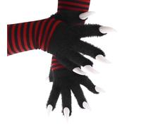 Plush Foxes Wolf Claws Gloves Plush Furry Cats Claws Gloves Fursuit Animal Foxes Paws Mittens Therians Gear for Halloween Halloween Cosplay Costume Accessories