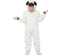 Smiffys Sheep Costume, White & Black with Hooded Jumpsuit, Children's Animal Fancy Dress, Child Dress Up Costumes