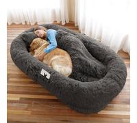 Plush Giant Dog Bed for Adults and Pets - Ultra-Soft with Egg Crate Foam, Non-Slip Base, and Machine Washable Cover - Perfect for Relaxation and Napping